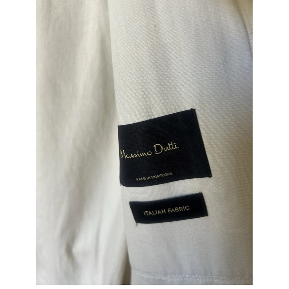 Massimo Dutti Cream Cotton Suit Jacket Trousers Relaxed Fit XS - Picture 5 of 7